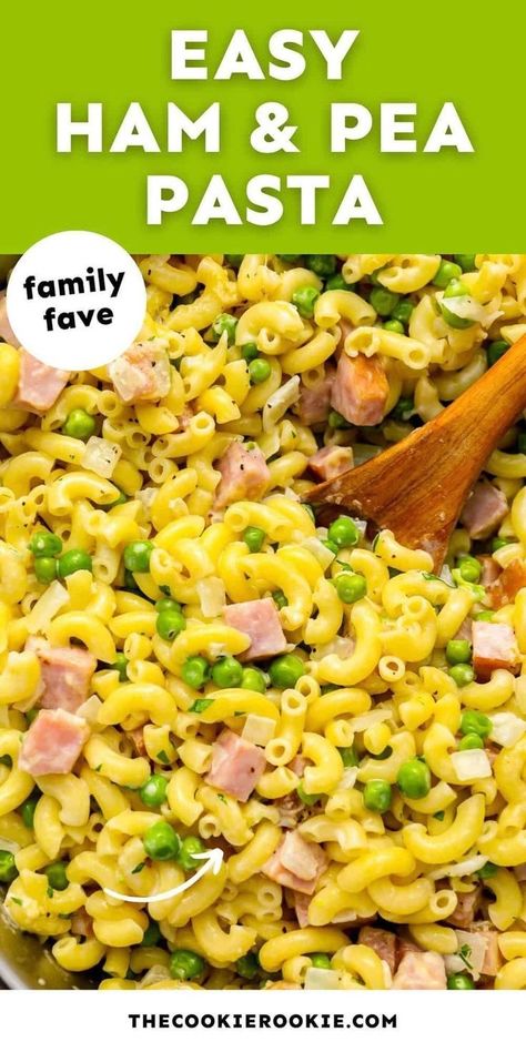 One pot ham and pea pasta is your answer to a quick, easy, and delicious dinner. Ready in just 30 minutes, this creamy pasta dish is made with pantry staples and minimal cleanup. Ham Peas And Pasta, Easy Dinners For Kids, Pea Pasta, Beef Recipe Instant Pot, Crockpot Appetizers, Creamy Pasta Dishes, The Cookie Rookie, Cookie Rookie, Berry Salad