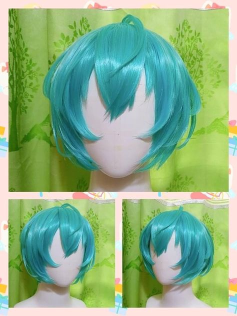 Miku Wig Styling, Miku Short Hair, Miku Hairstyles, Hatsune Miku Wig, Miku Wig, Miku Cosplay Wig, Pigtail Wig, Miku Cosplay, Cosplay Hair