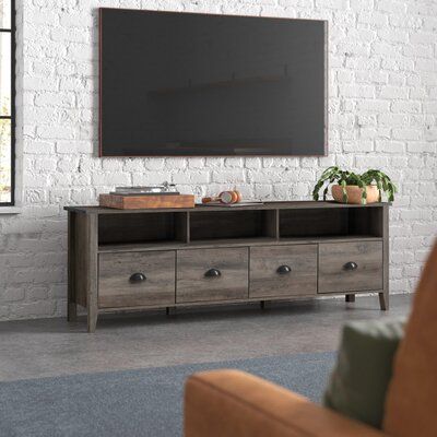 Solid Wood Tv Console, Console Ideas, Rustic Tv Stand, Genuine Leather Sofa, Cama King Size, Wood Tv Stand, Solid Wood Tv Stand, Brick Ranch, Cool Tv Stands