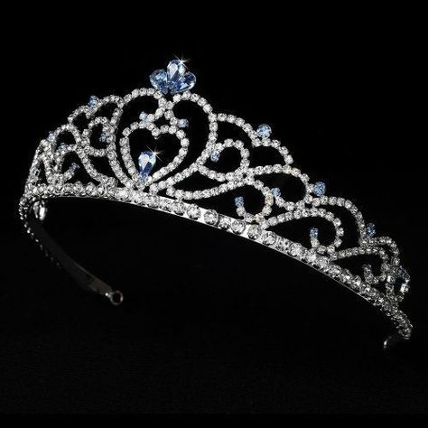 Light Blue Tiara, Blue Tiara, Quinceanera Jewelry, Tiara Accessories, Girls Tiara, Beautiful Tiaras, Princess Jewelry, Headpiece Jewelry, Princess Tiara