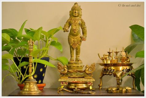 desi vignette , brass and panchloha krishna statue, india inspired vignettes Desi Home Decor, Lady With The Lamp, Blessed And Grateful, Edmonton Canada, Indian Idol, Dried Roses, India Home Decor, India Inspired, Ethnic Home Decor