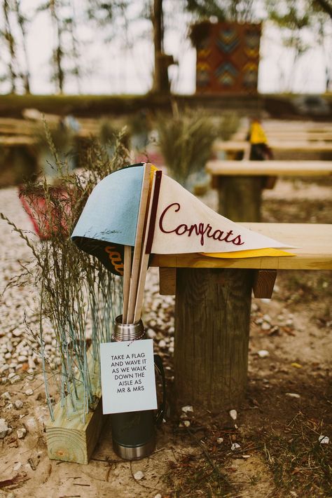 Wes Anderson Wedding, Campground Wedding, Summer Camp Wedding, Diy Wedding Backdrop, Pennant Flags, Unique Furniture Pieces, Baltimore Wedding, Farm Tables, Camp Wedding