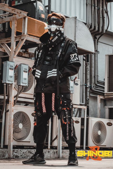 #techwear #cyberpunk #jacket #scifi #fashion Futuristic Cyberpunk Fashion, Cyberpunk Clothing Men, Cyberpunk Outfit Male, Og Characters, Cyberpunk Character Male, Agender Fashion, Techwear Design, Scifi Fashion, Cyberpunk Male