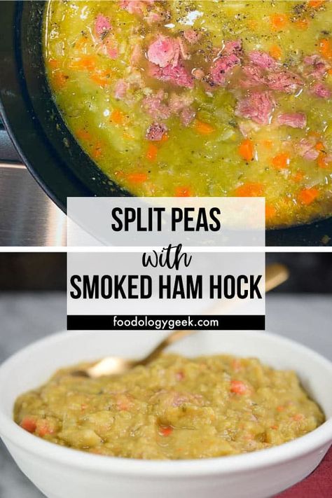 Split Pea Soup Ham Hock, Split Pea And Ham Hock Soup Crock Pot, Split Pea And Ham Hock Soup, Ham Hock Split Pea Soup, Homemade Split Pea And Ham Soup, Split Pea Soup With Smoked Ham Hock, Slow Cooker Split Pea Soup With Ham Hock, Homemade Split Pea Soup With Ham Bone, Split Pea Soup Crockpot Ham Hock