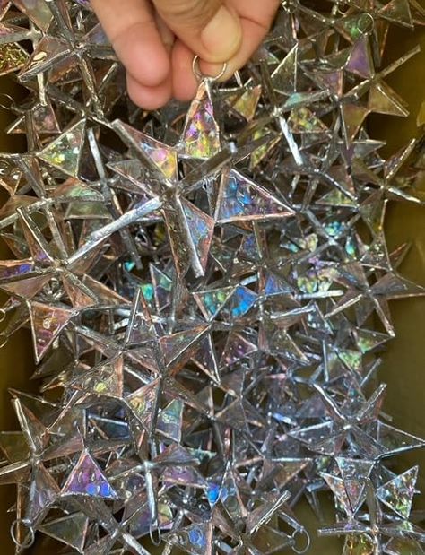 PRICES MAY VARY. Each Star is Handmade 3in Iridescent Star, Handmade Moravian Ornaments Wedding Favors, Stained Glass Star, Star Ornaments, San Ysidro, Stained Glass Ornaments, Glass Stars, Star Ornament, Shower Favors, Christmas Design