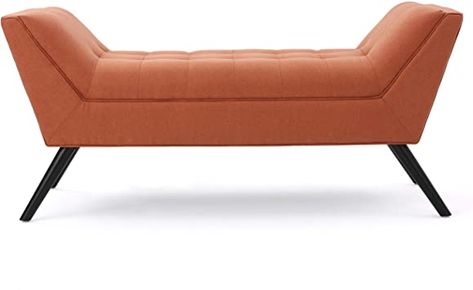 Christopher Knight Home Demi Fabric Bench, Orange Orange Bench, Upholstered Bench Bedroom, Bench Bedroom, Storage Bench Bedroom, Contemporary Bench, Fabric Bench, Tufted Bench, Upholstered Storage Bench, Bedroom Bench