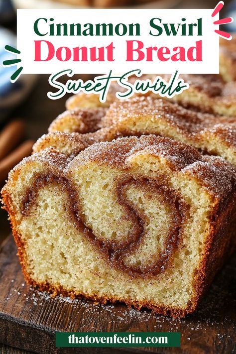 Cinnamon Swirl Donut Bread, Easy Cinnamon Swirl Bread, Cinnamon Swirl Artisan Bread, Cinnamon Quick Bread Recipes, Cinnamon Donut Bread Recipe, Cinnamon Donut Bread, Cinnamon Bun Bread, Cinnamon Swirl Bread Recipe, Swirl Bread Recipe