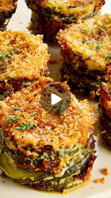 Delish on Instagram: "Since you loved our Potato Au Gratin Stacks recipe, we know these Crispy Zucchini Stacks will be another favorite. Tender zucchini layered with two types of cheese and crispy, garlicky coating make for the perfect two-bite summer snack ☀️ 

This is one of our MEMBERSHIP ONLY recipes - subscribe for the full recipe! ❤️ 

#zucchini #stacks #summerrecipe #easyrecipe #appetizers 

Recipe by @brookecaisonn, shot by @damian_calvo, produced by @thegarnishedpalate, styled by @thatssogabba_comida, assisted by @anya_ptacek" Zucchini Stacks, Potato Au Gratin, Crispy Zucchini, Recipe Zucchini, Potatoes Au Gratin, Types Of Cheese, Summer Snacks, Main Event, Vegetable Sides