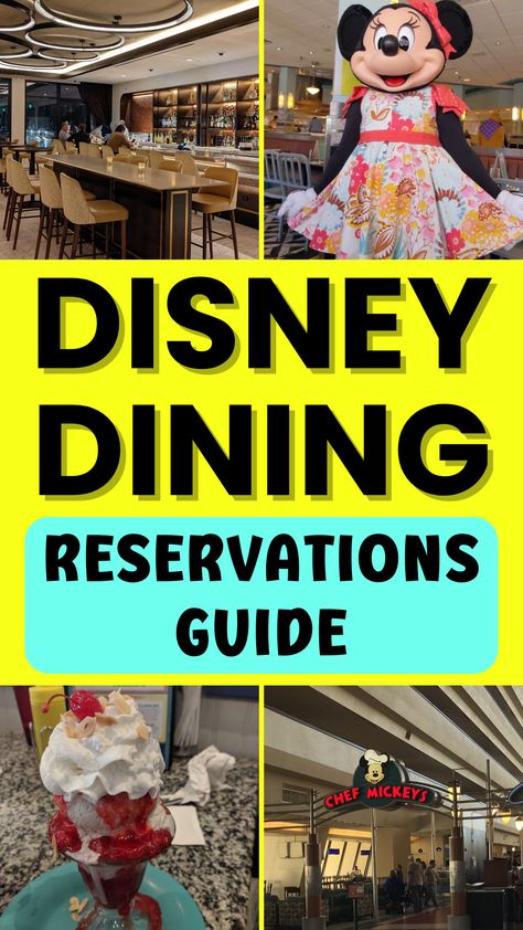 Disney Dining Reservations Guide Disney Character Dining, Disney World Dining, Disney Dining Reservations, Disney World Tips, Chef Mickey, Disney World Vacation Planning, Disney World Restaurants, Disney Restaurants, Disney Dining Plan