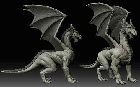 Dragon sculpt to practice my Zbrush skills :D Dragon Model Sheet, Dragon Project, Dragon Anatomy, Digital Art Portfolio, 3d Dragon, Dungeons And Dragons Art, Dragon Costume, Character Model Sheet, Polymer Clay Sculptures