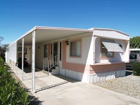 Single Wide Exterior, Mobile Home Stairs, Mobile Home Single Wide, Triple Wide Mobile Homes, Trailer Parks, Moble Homes, Modern Mobile Homes, Trailer House, Remodel Mobile Home