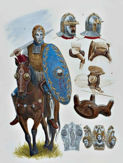 Equites Legionis (Legionary Horseman). Mid 2nd century CE. Roman Armor, Roman Warriors, Historical Warriors, Roman Legion, Eastern Roman, Historical Illustration, Empire Romain, Historical Armor, Ancient Warfare