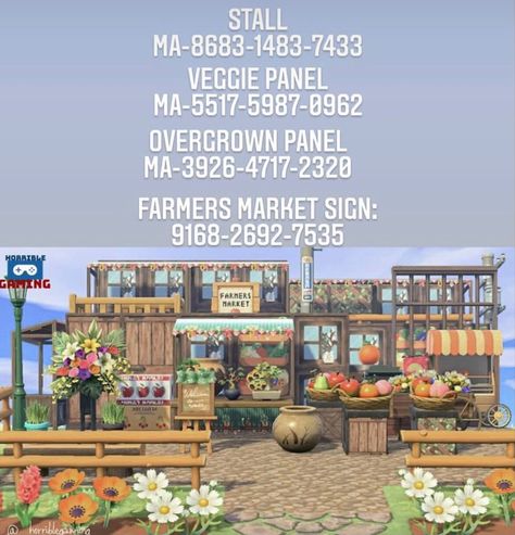 Acnh Farmers Market Idea Codes, Animal Crossing Veggie Sign, Anch Farmers Market, Farmers Market Anch, Acnh Farmers Market Sign, Farmers Market Animal Crossing Code, Farmers Market Acnh Code, Acnh Veggie Sign, Animal Crossing Vegetable Stall