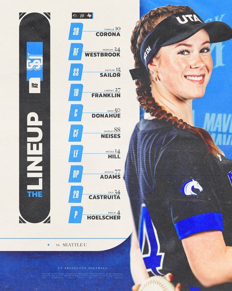 Softball Graphics, Softball Graphic Design, Score Graphics Sports, Sports Roster Graphics, Sports Graphic Design Volleyball, Baseball Commitment Graphic, Jessica Adams, Graphic Design Photoshop, Sports Graphics