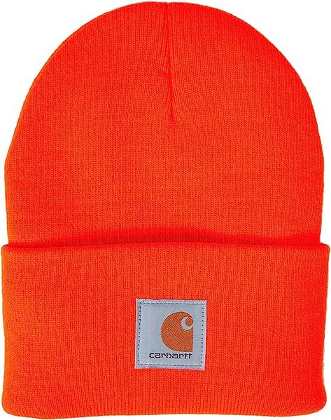 100% Acrylic Rib Knit Imported No closure Hand Wash Only Carhartt label sewn on front Prev. Name: Acrylic Watch Hat Mens Knit Beanie, Orange Beanie, Carhartt Beanie, Cold Weather Hats, Mens Beanie Hats, Cute Beanies, Watch Cap, Carhartt Women, Cuffed Beanie