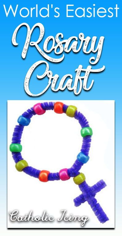 This is such a cute and easy rosary craft for Catholic kids of all ages! #catholicicing #rosary #catholickids #liturgicalliving Ccd Crafts Catholic, Rosary Activities Catholic, 3rd Grade Ccd Activities, Rosary Crafts For Kids Catholic, Rosary Activities For Kids, Psr Activities, Catholic Schools Week Activities, Rosary For Kids, Rosary Craft