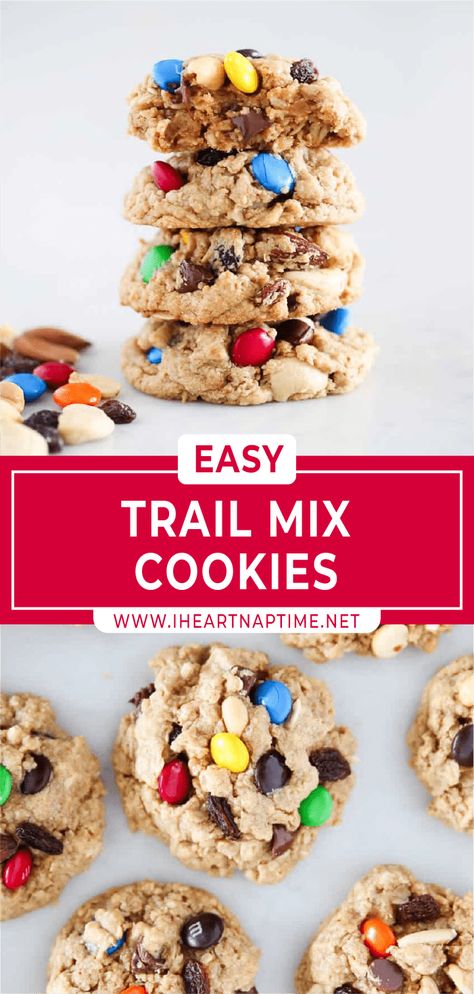 Chocolate Trail Mix, Oats Peanut Butter, Trail Mix Cookies, Trail Mix Recipes, Homemade Trail Mix, I Heart Naptime, Frozen Cookie Dough, Shake N Bake, Drop Cookies