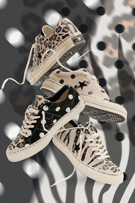 Zapatos Animal Print, Converse Classic, Cheap Diamond Rings, Star Silhouette, Rings Ideas, Converse New, Brain Dead, Animal Print Shoes, Converse One Star