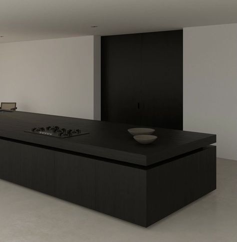 Dark Minimalist Apartment, Kitchen Purple, Purple Minimalist, Minimalist Kitchen Design, 아파트 인테리어, Minimalist House Design, Interior D, Minimalism Interior, House Interior Decor