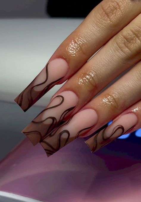 50 Best 2023 French Nails to Inspire You Brown Acrylic Nails, Long Acrylic Nail Designs, Cute Acrylic Nail Designs, Simple Acrylic Nails, Brown Nails, Square Acrylic Nails, Coffin Nails Designs, Pretty Acrylic Nails, Dope Nails