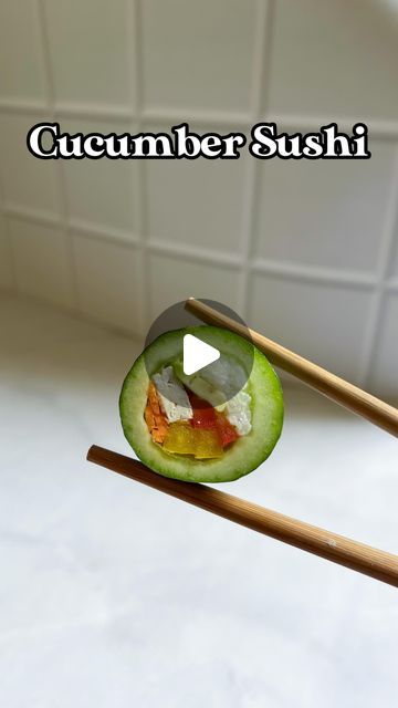 Simran Vohra on Instagram: "Cucumber Sushi🥒🍣

I saw these cucumber sushi on Pinterest and had to recreate them. Such a fun and refreshing recipe which barely takes any time, perfect for hot summer days, cold lunches ftw hihi🙌

Save this reel🥒🎀
.
.
.
.
.
.
.
.
.
🏷️ sushi, veg sushi, homemade sushi, sushi recipe, vegan sushi, sushi roll, healthy food
.
.
.
.
#sushi #sushiroll #explore #cucumbersushi #explorepage #sushirecipe #lowcalorierecipes #vegansushi #summerrecipe" Homemade Sushi Without Seaweed, Veg Sushi Recipes, Sushi Recipes Vegetarian, Veg Sushi, Vegetarian Sushi Recipes, Sushi Homemade, Vegetarian Sushi Rolls, Vegan Sushi Rolls, Cucumber Sushi