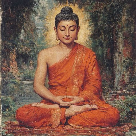 The Buddha meditates #buddha #buddhism #canvas Siddharth Gautam Buddha, Buddhism Aesthetic, Buddha Pics, Siddhartha Gautama, Buddha Art Drawing, Siddhārtha Gautama, Buddha Life, Buddha Painting, High Vibrational