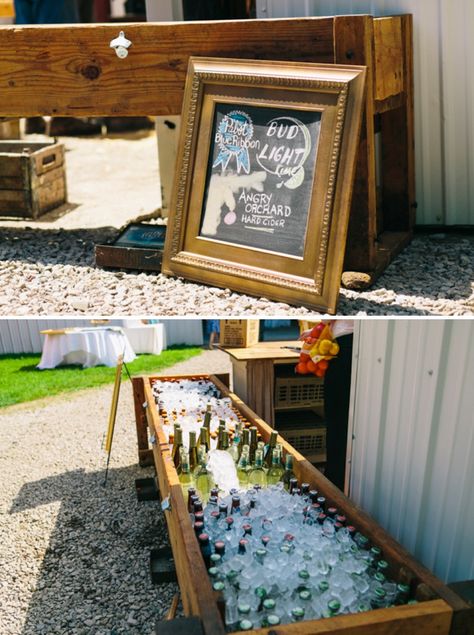 Wedding beer trough. Image: Silver Lights Studio Root Beer Float Bar Wedding, Beer Trough Wedding, Horse Trough Drinks Wedding, Drink Trough, Beer Tubs For Wedding, Wedding Beer Trough, Metal Tub Cooler Wedding, Beer Garden Wedding, Beer Tub