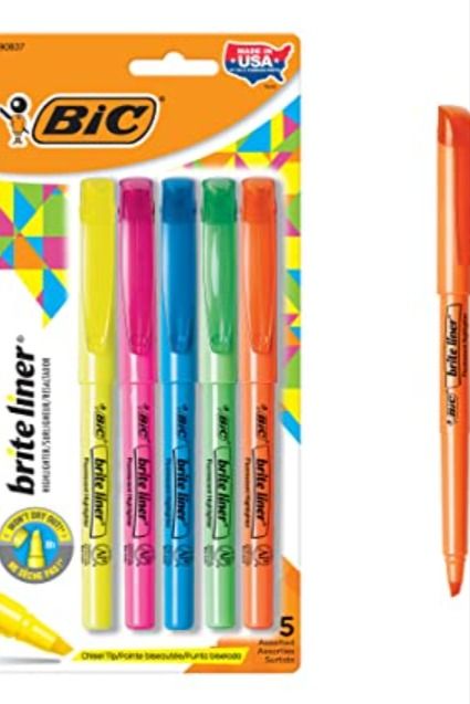 These are the highlighters that I use in my student supply boxes. The colors are vibrant, and there is enough variety for students to color-code their math notes to make connections between notes and examples. This pin contains an affiliate link, and I may receive a small commission from your purchase of this product. Thank you for your support! Bic Pencils, Highlighter Set, School Things, School Supply, Back To School Sales, University College, Coloured Pencils, School Stationery, Office Products