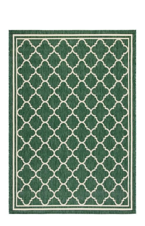 SAFAVIEH COURTYARD COLLECTION WATERPROOF GEOMETRIC Moroccan Trellis, Home 2023, Green Beige, Accent Furniture, Lawn Garden, Dark Green, Lawn, Patio, Green