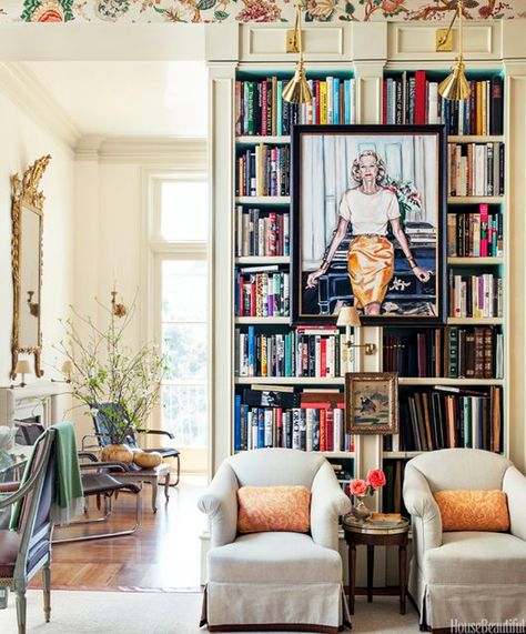 Styling Shelves, Room Tips, Bookshelves In Living Room, Home Library Design, Designer Living, Bookshelves Diy, Home Libraries, Built In Bookcase, Room Idea