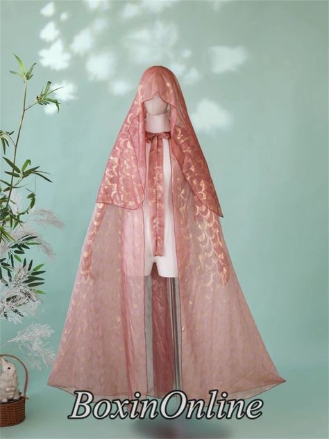 Pink Cloak, Halloween Cloak, Costume Capes, Chiffon Cape, Hooded Cape, Cloak, Costume Party, News Design, Costume Accessories