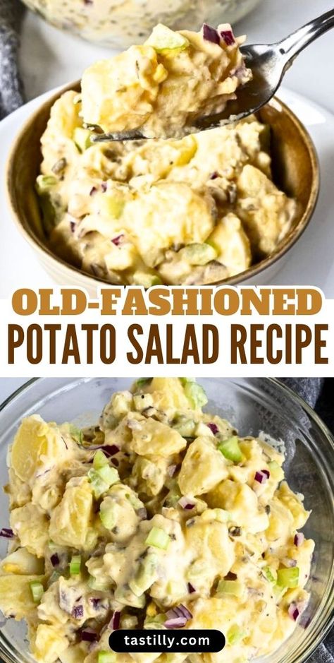 Easter Bbq, Old Fashioned Potato Salad, Deviled Egg Potato Salad, American Potato Salad, Easy Vegetable Side Dish, Best Potato Salad, Homemade Potato Salads, Best Potato Salad Recipe, Potato Salad Recipes