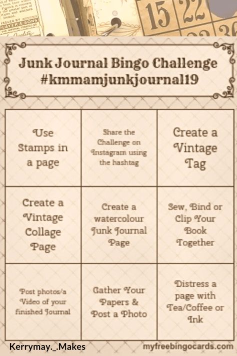 New Junk Journal Challenge : Junk Journal Bingo in my Facebook Art Journaling group throughout the month of August. #junkjournalchallenge #junkjournal #junkjournaling Junk Journal Prompts List, Junk Journal Theme List, Journal Bingo, August Junk Journal, Junk Journal Examples, Junk Journal Challenge, Junk Journal January 2023, Create Journal, Prompt Journal