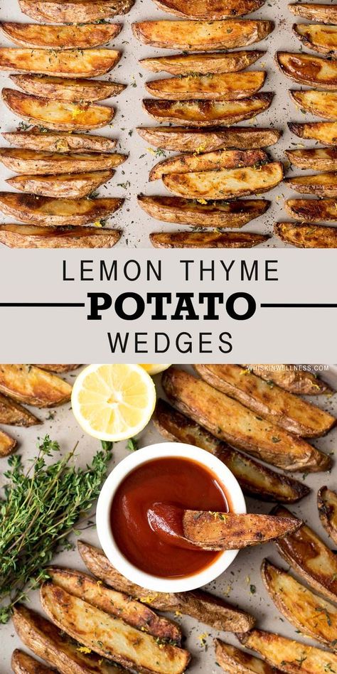 Lemon Thyme Recipes, Thyme Recipes, Lemon Thyme, Herb Recipes, Herbal Recipes, Stuffed Avocado Healthy, Potato Wedges, Dinner Sides, Favorite Side Dish