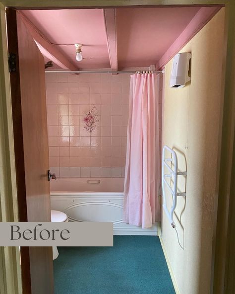 Rustic bathroom transformation 🤎 I always joke when I post this transformation that the 'before' is more on trend, with the pink and yellow. Would you be camp earthy and rustic, or camp Fruit Salad sweet? 🤭 . #wabisabi #myhouseandhome #housetransformation #apartmenttherapy #sahstylists #bathroomremodel Pink Yellow Bathroom, Yellow Bathroom, Bathroom Transformation, Yellow Bathrooms, Pink Bathroom, Rustic Bathroom, Pink And Yellow, Apartment Therapy, Wabi Sabi