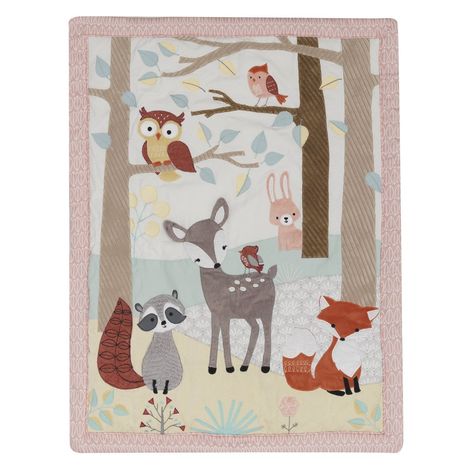 Baby Boy Quilt Patterns, Woodland Baby Quilt, Animal Baby Quilt, Woodland Forest Animals, Coral Nursery, Woodland Quilt, Boys Quilt Patterns, Lambs & Ivy, Baby Crib Bedding Sets