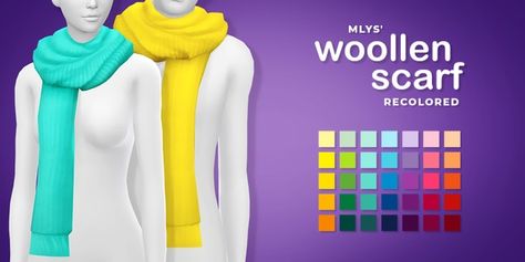 Sims 4 Winter Cc, Woollen Scarf, Ts4 Clothes, Los Sims 4 Mods, Pelo Sims, Sims 5, Sims 4 Mm Cc, Woolen Scarves, Sims Games