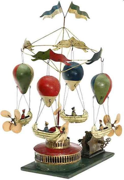 Steampunk Toys, Carousel Toy, Painted Dolls, Victorian Toys, Green Balloons, Toys In The Attic, Wind-up Toys, Music Boxes, Metal Toys