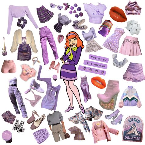 Daphne Scooby Doo Inspired Outfit, Daphne Inspired Outfits Scooby Doo, Scooby Doo Daphne Aesthetic, Daphne Aesthetic Scooby Doo, Daphne Blake Aesthetic Outfit, Scooby Doo Aesthetic Outfits, Scooby Doo Outfit Ideas, Daphne Scooby Doo Outfit, Daphne Outfit Ideas