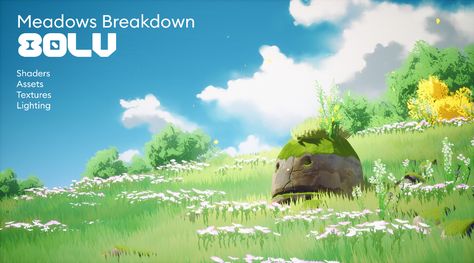 Stylized Forest, Stylized Clouds, My Neighbour Totoro, Zelda Breath Of The Wild, Legend Of Zelda Breath, Zelda Breath, Landscape Drawings, Game Inspiration, 3d Modelling