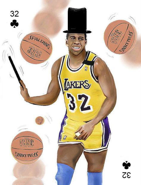 Magic(ian) Johnson Magic Johnson, Johnson And Johnson, Playing Cards, Celebrities