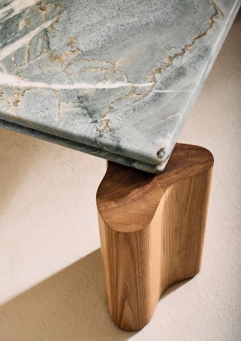 The Expert - Ledge Coffee Table - Verde Sarah Sherman, The Ledge, Organic Wood, Furniture Details, Contemporary Interior Design, Stone Top, The Expert, Casegoods, Small Tables