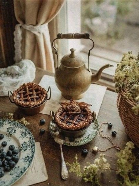 Cottage Aesthetic, Cottage Core Aesthetic, English Tea, English Cottage, Cozy Cottage, Slow Living, B & B, Window Sill, Blueberries