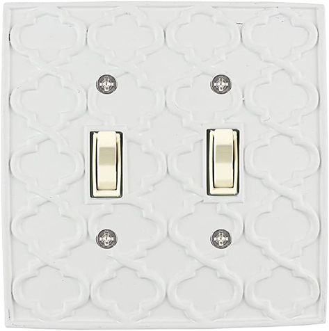 Meriville Moroccan 2 Toggle Wallplate, Double Switch Electrical Cover Plate, Aged Silver - - Amazon.com Kitchen Outlet Covers, Kitchen Outlet, Mud Room Garage, Decorative Switch Plate, Nice Kitchen, Switch Plate Covers, Mud Room, Switch Plate, Outlet Covers