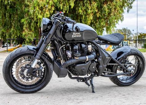 Turbo Interceptor: Turbocharged Royal Enfield 650 Bobber! – BikeBound Royal Enfield Bobber, Royal Enfield 650, Royal Enfield Interceptor 650, Royal Enfield Interceptor, Interceptor 650, Sportster Bobber, Bobber Style, Turbo Intercooler, Custom Bobber