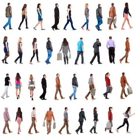 What Your Walking Speed Says About Your Health - Cathe Friedrich Walking Images, Cathe Friedrich, Illustration Example, Walking People, Architecture Collage, Poses References, People Illustration, Back View, Stock Photography Free