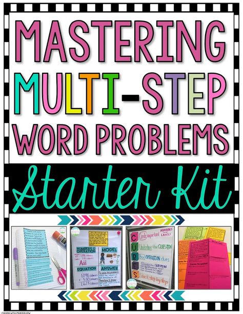 Multi-Step Word Problems Mastery - Teaching with a Mountain View Teaching Word Problems, Multi Step Word Problems, Tricky Words, Solving Word Problems, Teaching Students, Math Word Problems, Math Fractions, Third Grade Math, 5th Grade Math