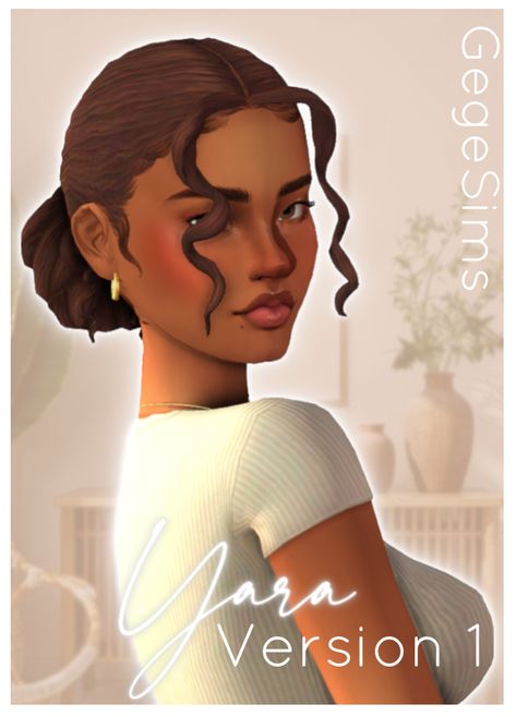 GegeSims - Yara Hair The Sims 4 Create a Sim - CurseForge Hair The Sims 4, Sims 4 Curly Hair, Curly Hair Up, Sims 4 Black Hair, Mod Hair, Curly Bun, Pelo Sims, Sims 4 Mm Cc, Find Hairstyles