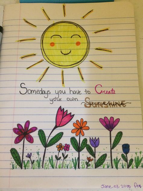 Create your own sunshine #drawing #sunshine #drawindideas #journaling Sunshine Drawing, Create Your Own Sunshine, Canvas Drawing, Sun And Clouds, Happy Pictures, Cloud Drawing, Journal Ideas, Flower Drawing, Pencil Drawings