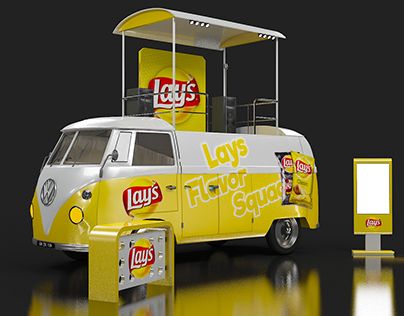 Lays Van Brand Activation Ideas, Food Sampling, Mobile Kiosk, Lemon Car, Event Venue Design, Gujarat Titans, Food Counter, Coffee Van, Retail Design Display